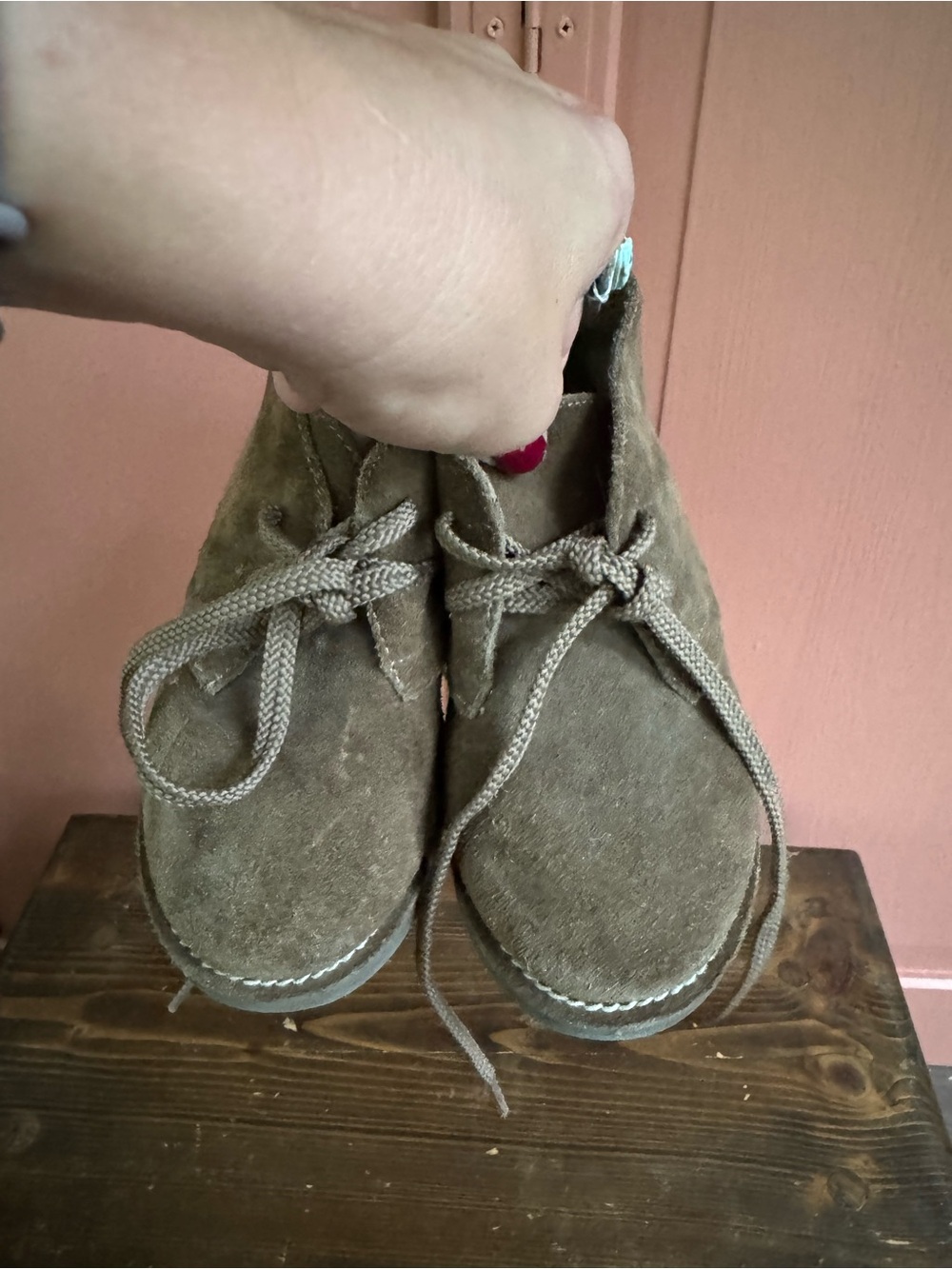 Crewcuts Kids Tan Suede Lace-Up Boots